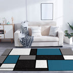 Modern living room rug multicolored color block rectangular printed rug polyester stain-resistant rug for the living area