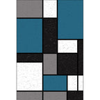Modern living room rug multicolored color block rectangular printed rug polyester stain-resistant rug for the living area