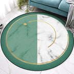 Modern living room rug in green and white with color block marble print rug polyester anti-slip area rug