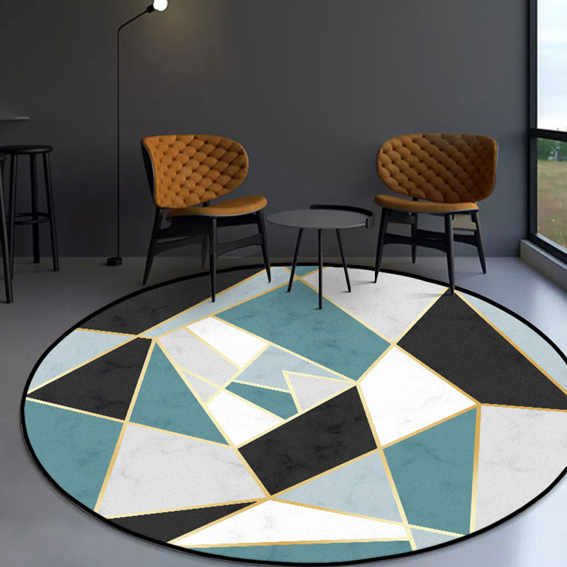 Minimalist modern rug in gray geometric irregular shape pattern rug polyester non-slip rug for home decoration