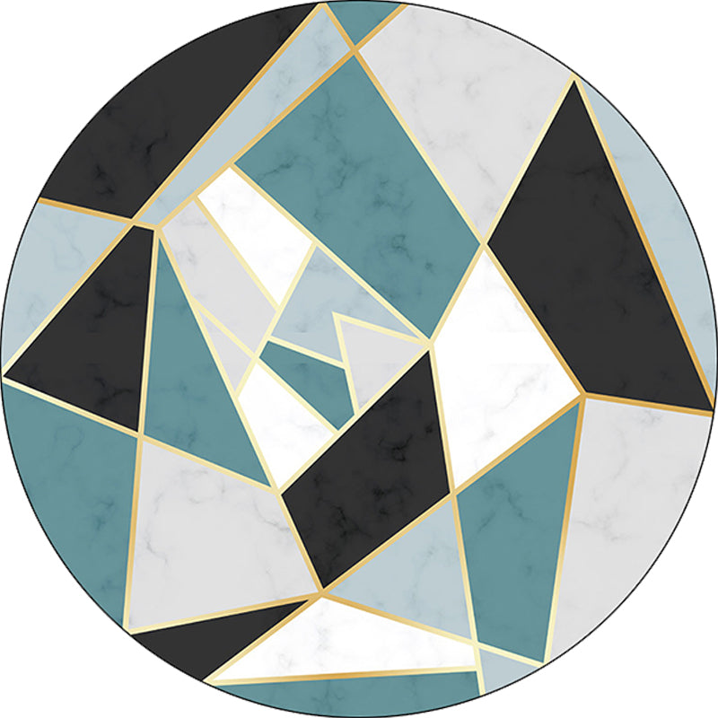 Minimalist modern rug in gray geometric irregular shape pattern rug polyester non-slip rug for home decoration