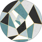 Minimalist modern rug in gray geometric irregular shape pattern rug polyester non-slip rug for home decoration