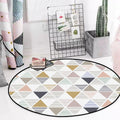 Modern living room rug in ivory geometric triangle striped pattern rug polyester anti-slip backing area rug