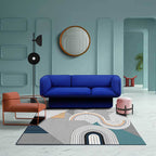 Gray bedroom rug Modern geometric striped pattern area rug Polyester non-slip rug