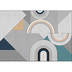 Gray bedroom rug Modern geometric striped pattern area rug Polyester non-slip rug