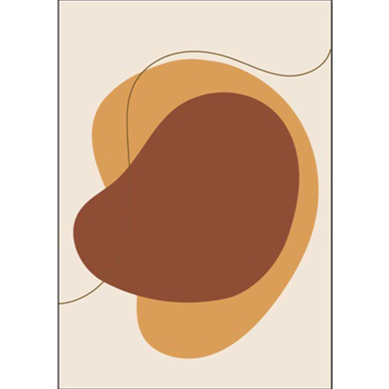 Novelty living room rug in brown block print rug polyester pet friendly non-slip backing rug