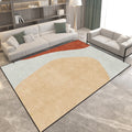 Novelty living room rug in gray and brown color block print rug polyester anti-slip backing rug