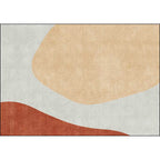 Novelty living room rug in gray and brown color block print rug polyester anti-slip backing rug