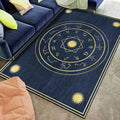Minimalistic New Carpet in Blue Geometry Constellation Sun Pattern Carpet Polyester Non-Slip Flooring for Home Decoration
