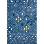 Novelty living room carpet in blue geometric diamond print carpet polyester washable stain resistant 
Washable carpet
