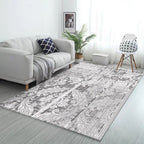 Classic Paisley Pattern Rug Gray Vintage Rug Polyester Washable Non-Slip Back Rug for Bedroom