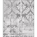 Classic Paisley Pattern Rug Gray Vintage Rug Polyester Washable Non-Slip Back Rug for Bedroom