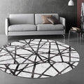 White Novelty Rug Polyester Abstract Rug Machine Washable Non-Slip Back Rug for the Living Room