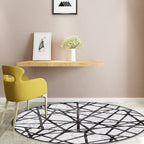 White Novelty Rug Polyester Abstract Rug Machine Washable Non-Slip Back Rug for the Living Room