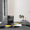 Black modern carpet polyester abstract carpet machine washable non-slip backing carpet for the living room