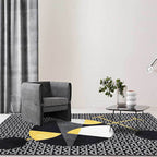 Black modern carpet polyester abstract carpet machine washable non-slip backing carpet for the living room
