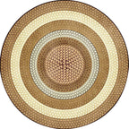 Rustic Concentric Circles Pattern Carpet Yellow and Green Polyester Carpet Machine Washable Non-Slip Carpet for Living Room
