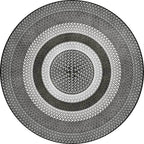 Rustic Concentric Circles Pattern Carpet Yellow and Green Polyester Carpet Machine Washable Non-Slip Carpet for Living Room
