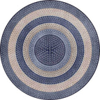Rustic Concentric Circles Pattern Carpet Yellow and Green Polyester Carpet Machine Washable Non-Slip Carpet for Living Room