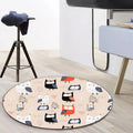 Stylish Children's Carpet in Pink Animals Owl Tree Pattern Carpet Polyester Machine Washable Rug for Nursery
