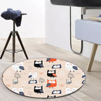 Stylish Children's Carpet in Pink Animals Owl Tree Pattern Carpet Polyester Machine Washable Rug for Nursery