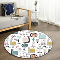 Unique Children's Carpet in White Animal Snail Butterfly Flower Pattern Carpet Polyester Non-Slip Rug for Children's Room