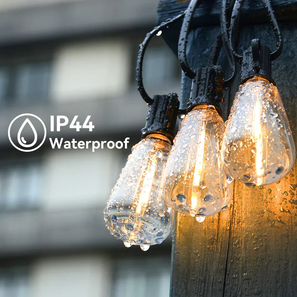 Weatherproof LED string lights