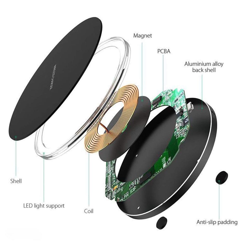15W Wireless Charging Pad for iPhone & Android – Fast Wireless Charger Base with Sleek Design for Home & Office | Apple & Samsung Compatible