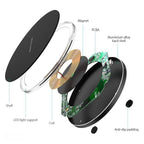 15W Wireless Charging Pad for iPhone & Android – Fast Wireless Charger Base with Sleek Design for Home & Office | Apple & Samsung Compatible