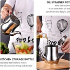 Oil filter jug in stainless steel