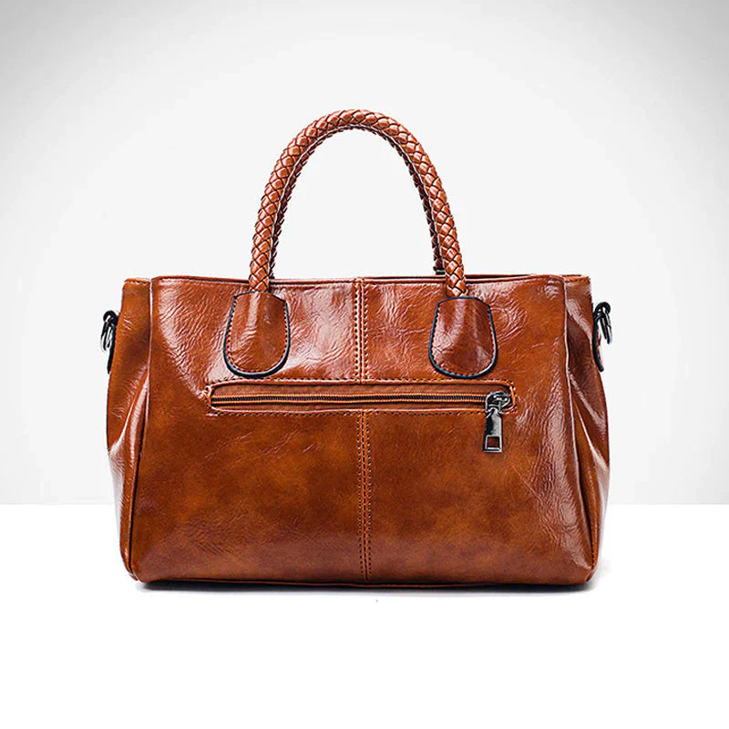 New oil wax leather handbags Boston soft leather large tote bag
