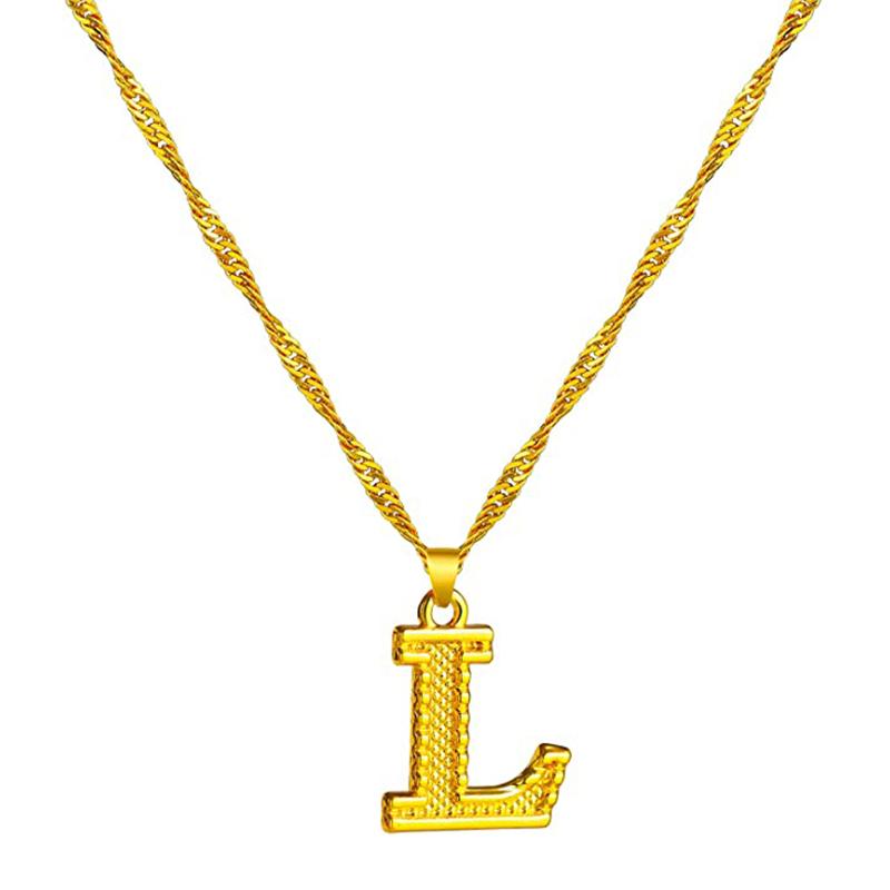 18K gold-plated initial letter necklace