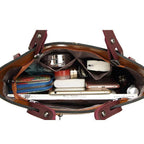 Cera - Double Front Pocket Vintage Tote Handbag