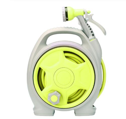 Practical hose reel with spray nozzle – Compact garden hose cart for easy watering