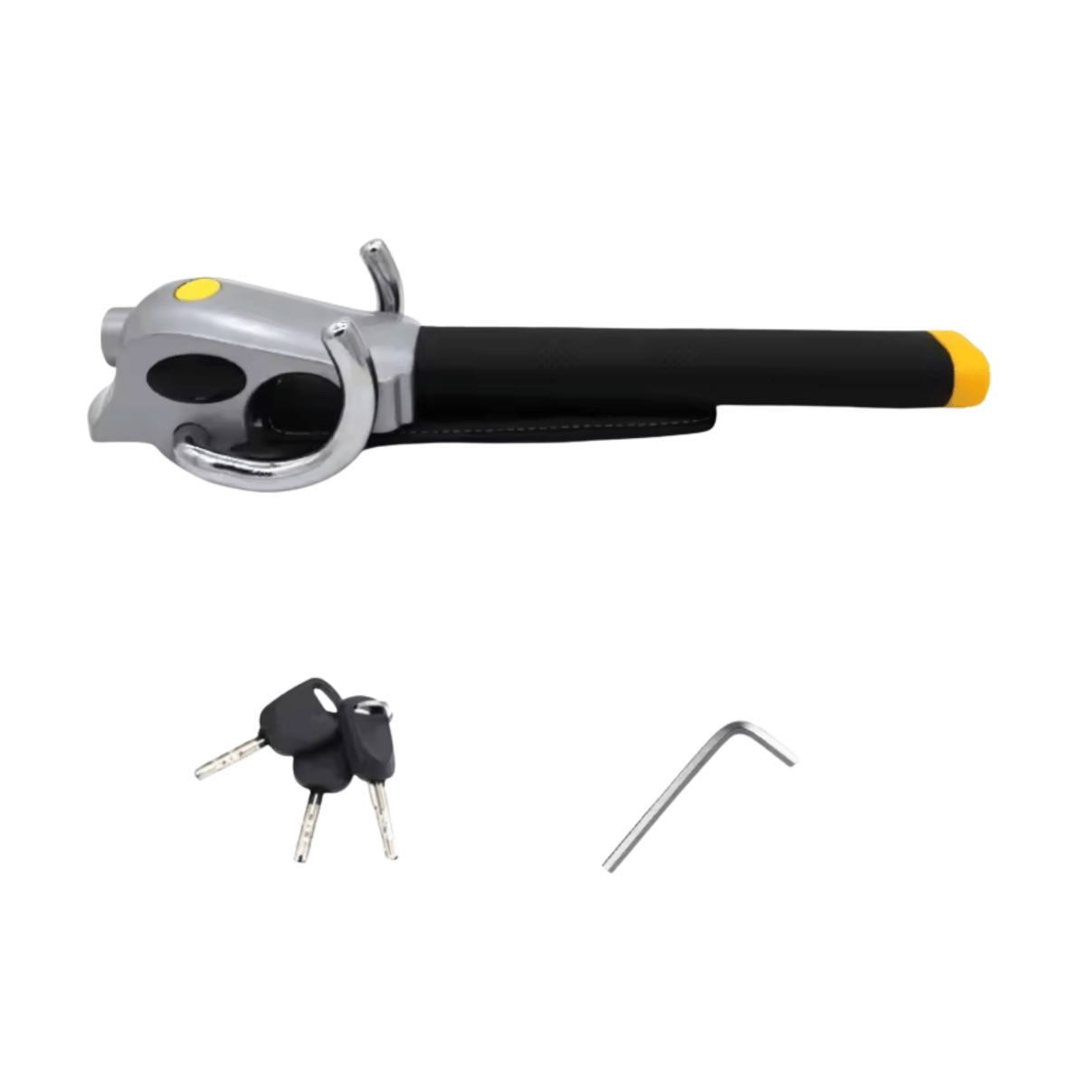 LockShield Premium Steering Wheel Lock with Triple Locking & Alarm