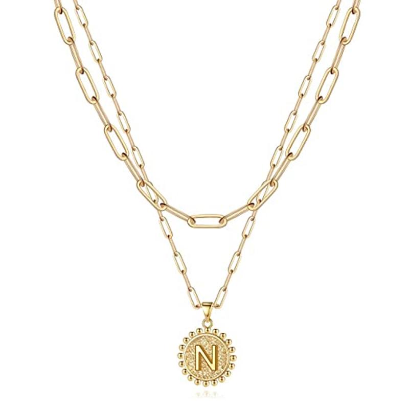 Golden Initial Necklaces for Women