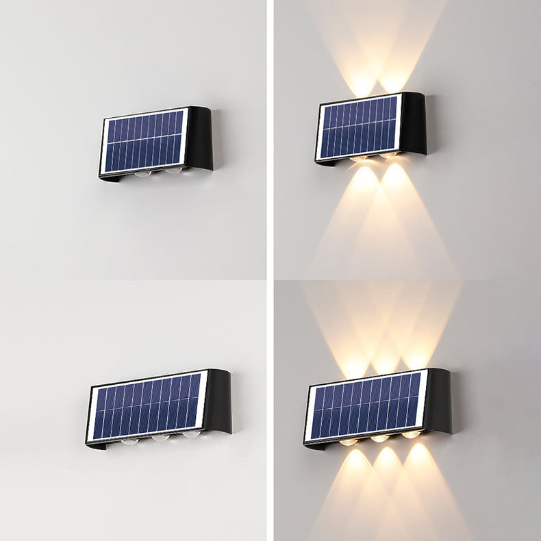 Modern Simplicity Solar Waterproof Rectangular ABS PMMA LED Wall Light Lamp For Outdoor Patio