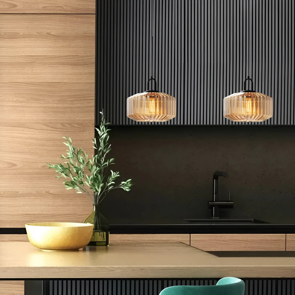 Retro Colored Glass Pendant Lamp