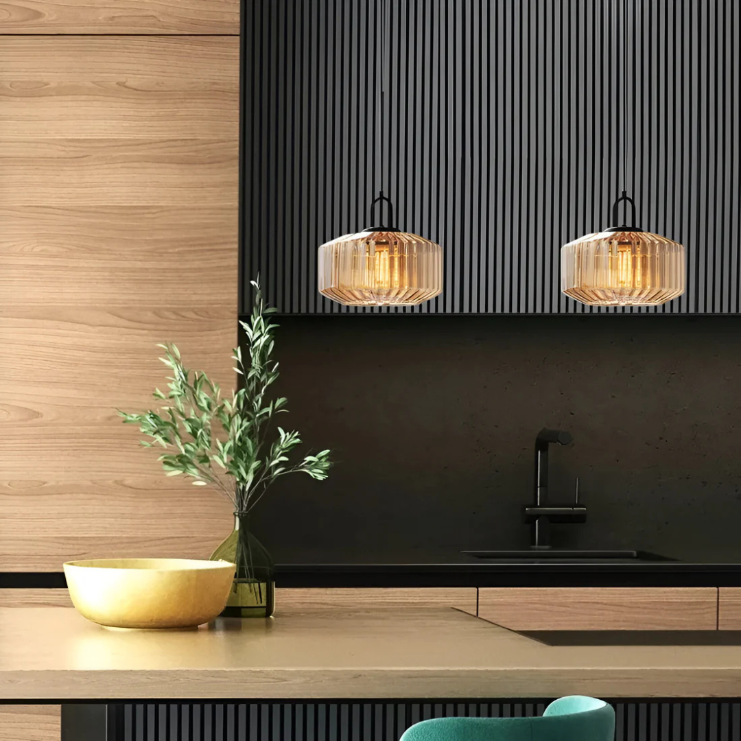 Retro Colored Glass Pendant Lamp