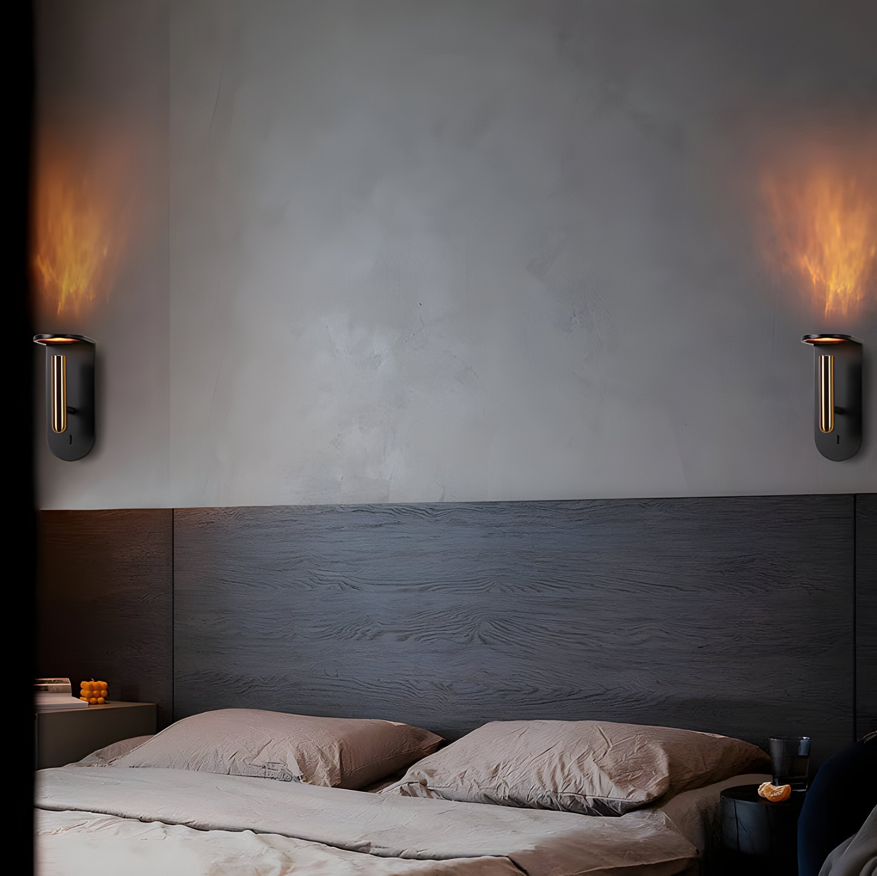 Adjustable Nordic LED Wall Light with Flame Effect