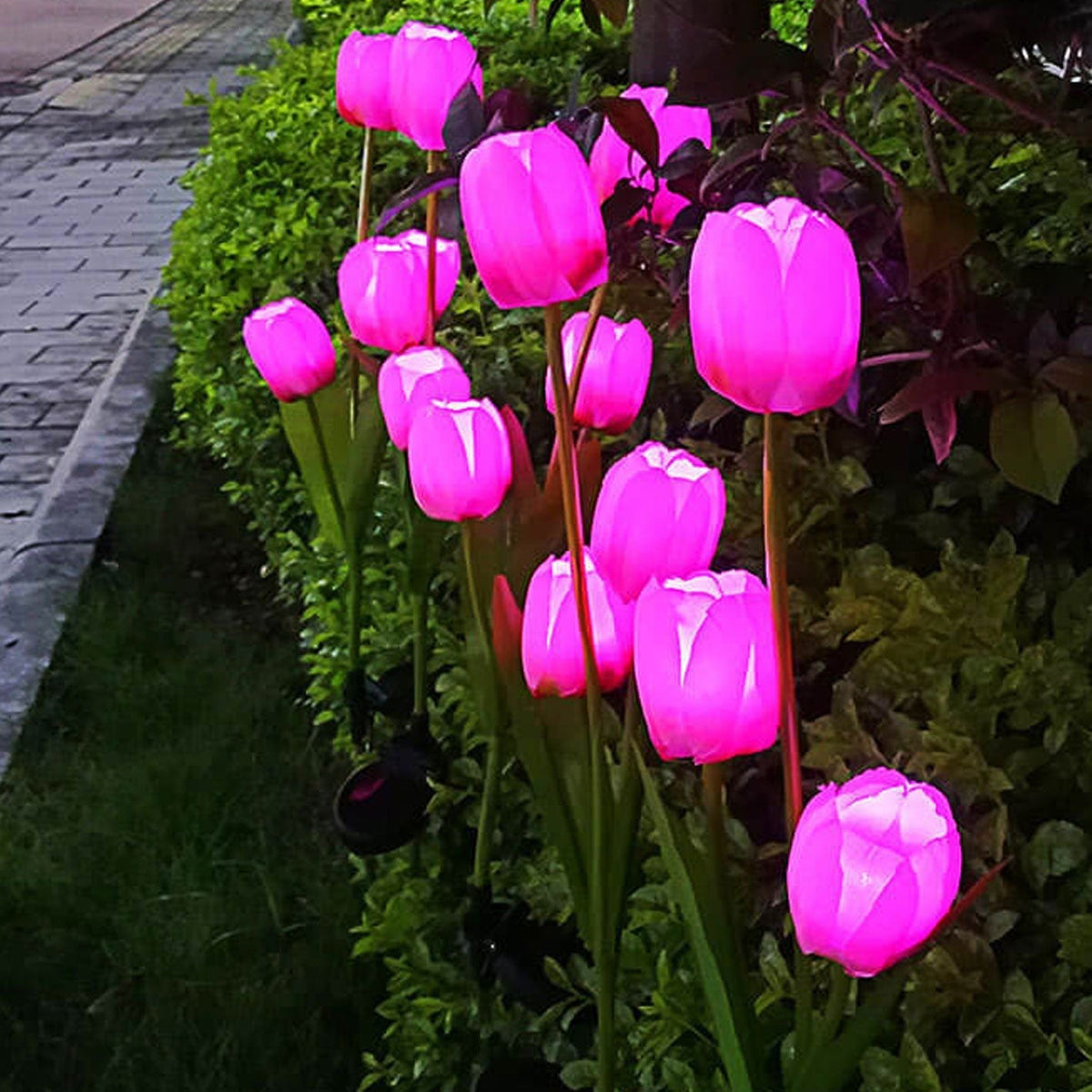 Solar Tulip Lawn Light Outdoor Garden LED Tulip Flower Light Ground Stake Landscape Light