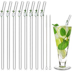 6 PCS Reusable Stained Glass Straws with Cleaning Brush
