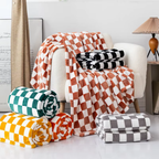 Stylish blanket in checkered pattern for your home