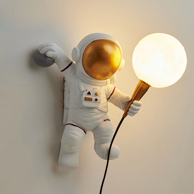 CosmoBuddy Astronaut Wall Lamp | Creative Design | Resin & ABS | LED Bedroom Light