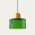 Glass light in subtle colors of the kitchen