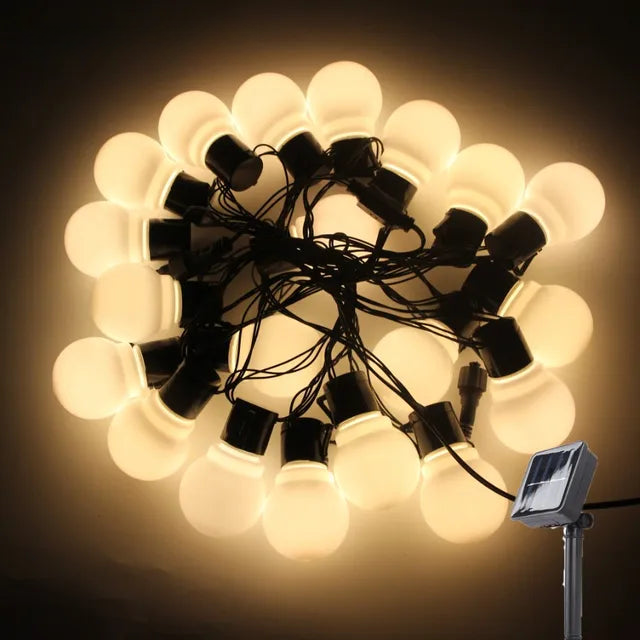Waterproof Outdoor String Lights - Solar Garden Lighting for Balcony & Terrace
