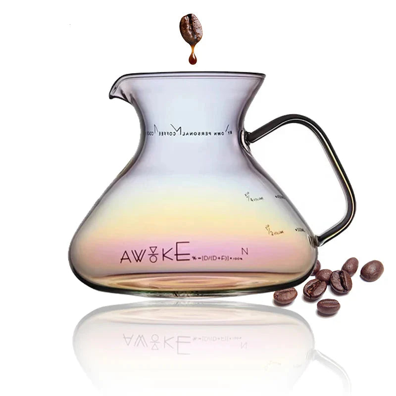 15oz Glass Pour Over Coffee Server Heat-Resistant Drip Brewing Carafe
