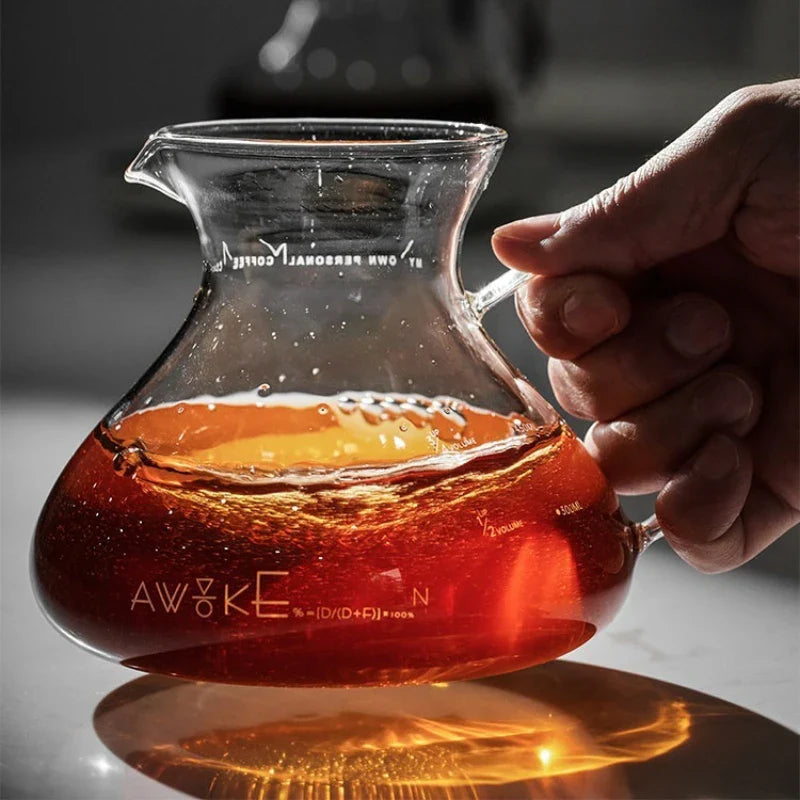 15oz Glass Pour Over Coffee Server Heat-Resistant Drip Brewing Carafe