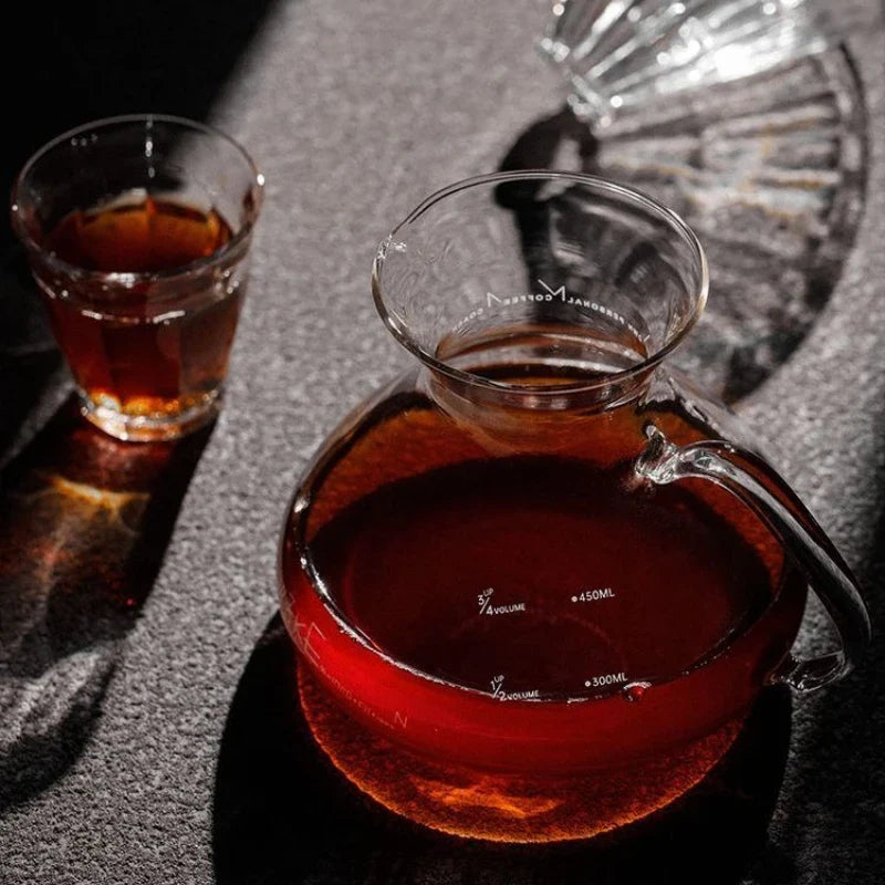 15oz Glass Pour Over Coffee Server Heat-Resistant Drip Brewing Carafe