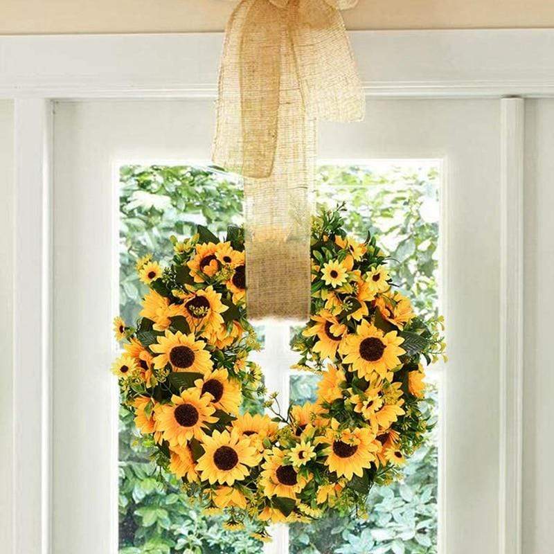 16'' Gold Artificial Sunflower Wreath
